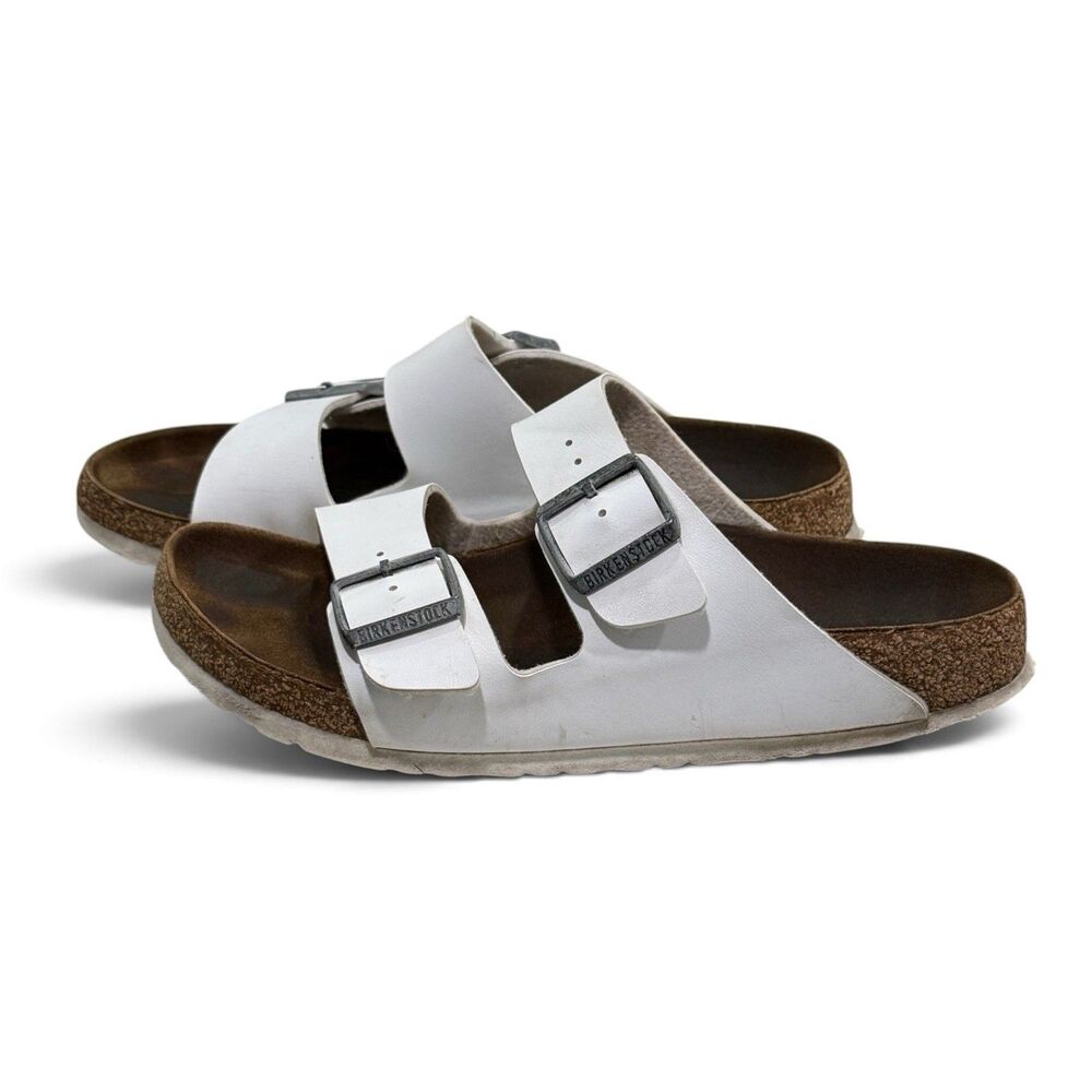 Birkenstock Arizona BS White Birko Flor Slides Size 9 EU 40